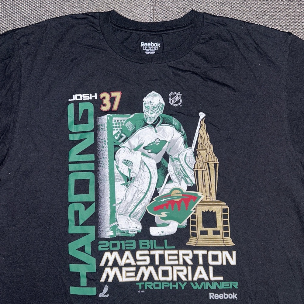 Minnesota Wild NHL Josh Harding 2013 Bill Masterton Memorial Trophy Winner Tee